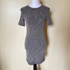 Divided Black & Gray Stripped Short Dress